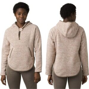PRANA Tri Thermal Hooded Poncho Pullover Kangaroo Pocket Sweater‎ Size Small